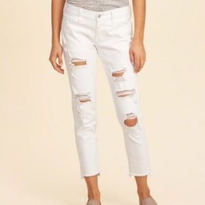 Hollister low rise destroyed denim ankle jeans